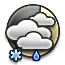 Mostly cloudy Moderate snow 