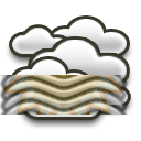 Mostly cloudy Moderate fog