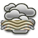 Mostly cloudy Moderate fog